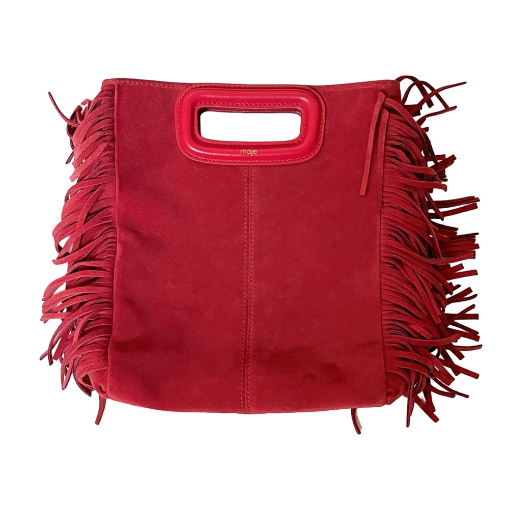 Maje Fringed M Bag in Suede